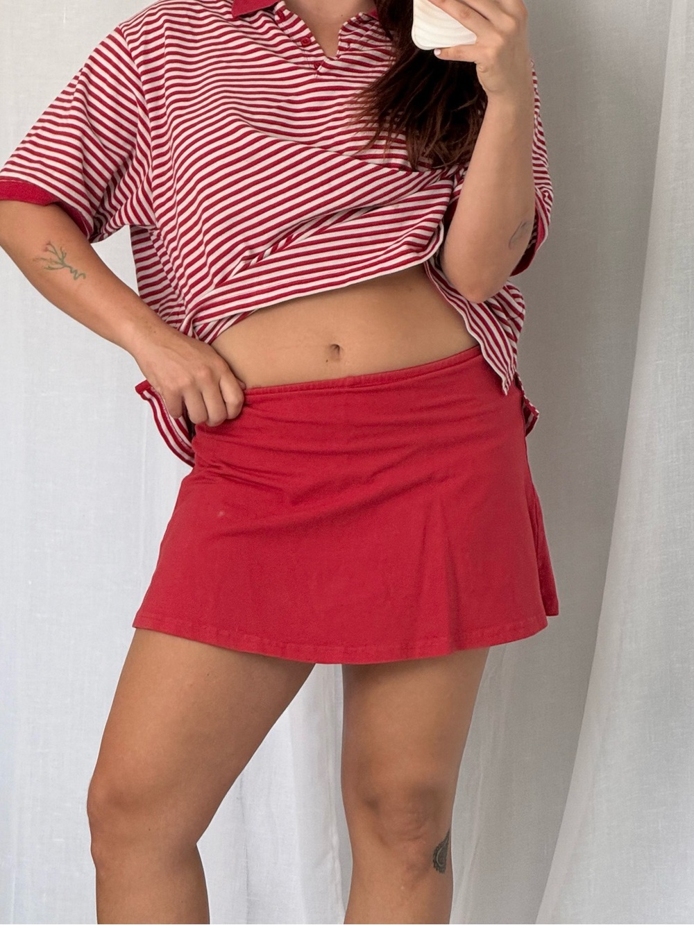 Los Angeles apparel red micro mini skort ✧